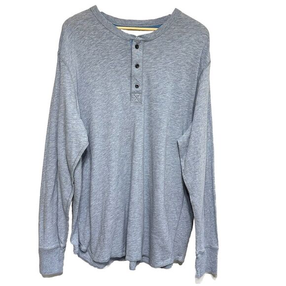 GAP Other - Gap‎ Athletic Fit Henley Shirt Men's XXL Blue Long Sleeve Comfort Casual